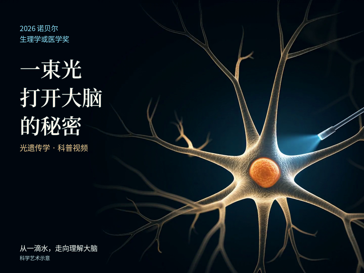 2026年诺贝尔生理学或医学奖影片封面：一束光，如何打开大脑的秘密？